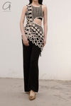 SWAYING/KNIT Embroidered Crochet Tank Top with Bandeau SW22SST58 White/Black
